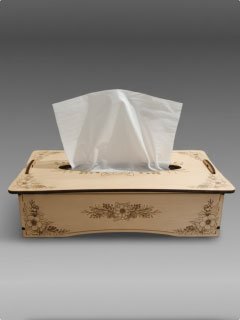 Boîte en bois pour mouchoirs